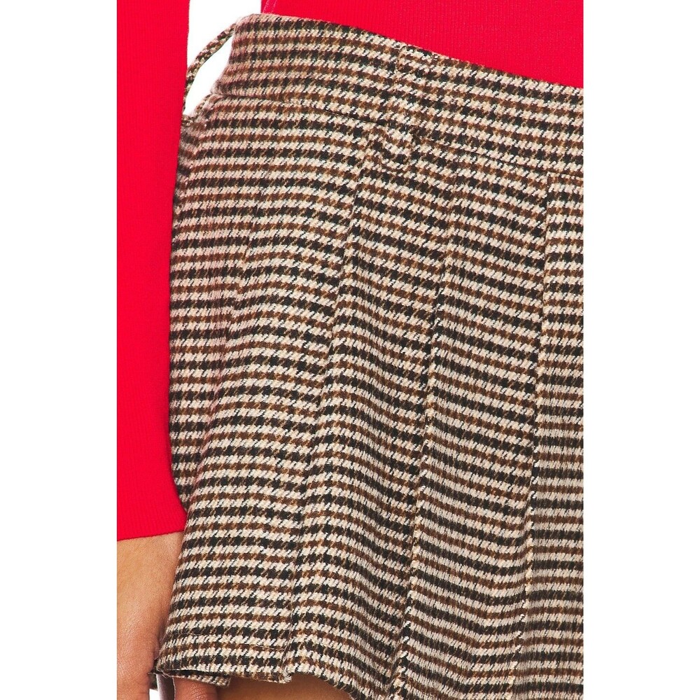 Lovers + Friends Nicki Skort brown & black houndstooth Size XXS Micro Mini Skirt - Picture 4 of 16